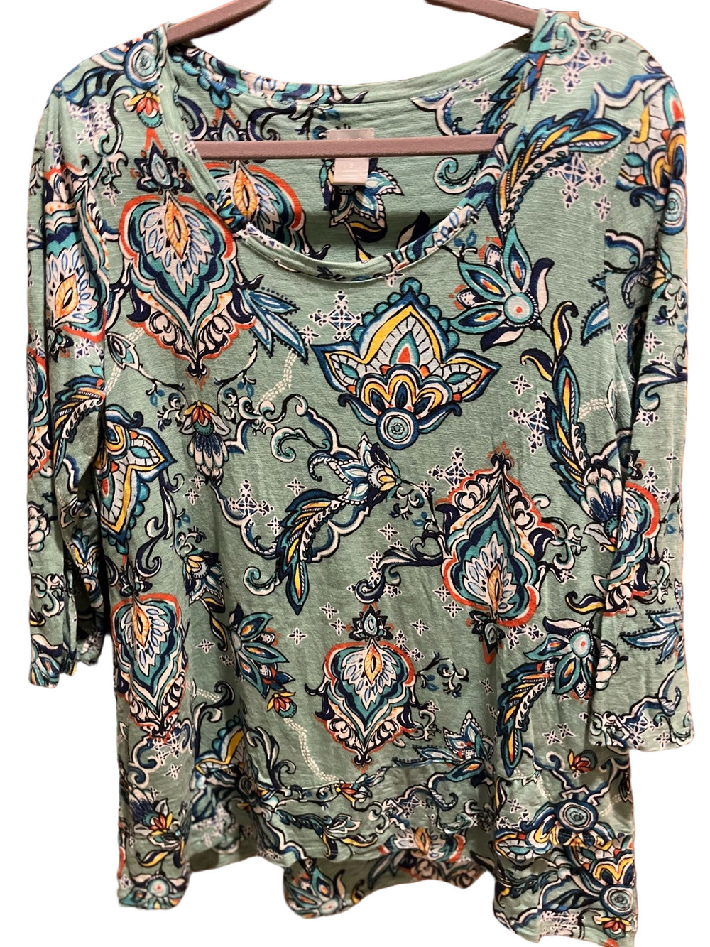 71. WOMENS CHICO’S  2/L DETAIL TOP